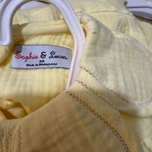 Sophie & Lucas ruffle neck matching set yellow 6 M - Picture 3 of 6